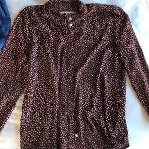 Fall/Autumn floral button up blouse (LOFT)- LP